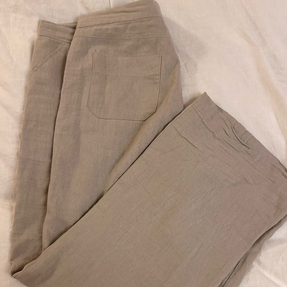 100% linen beige pants
